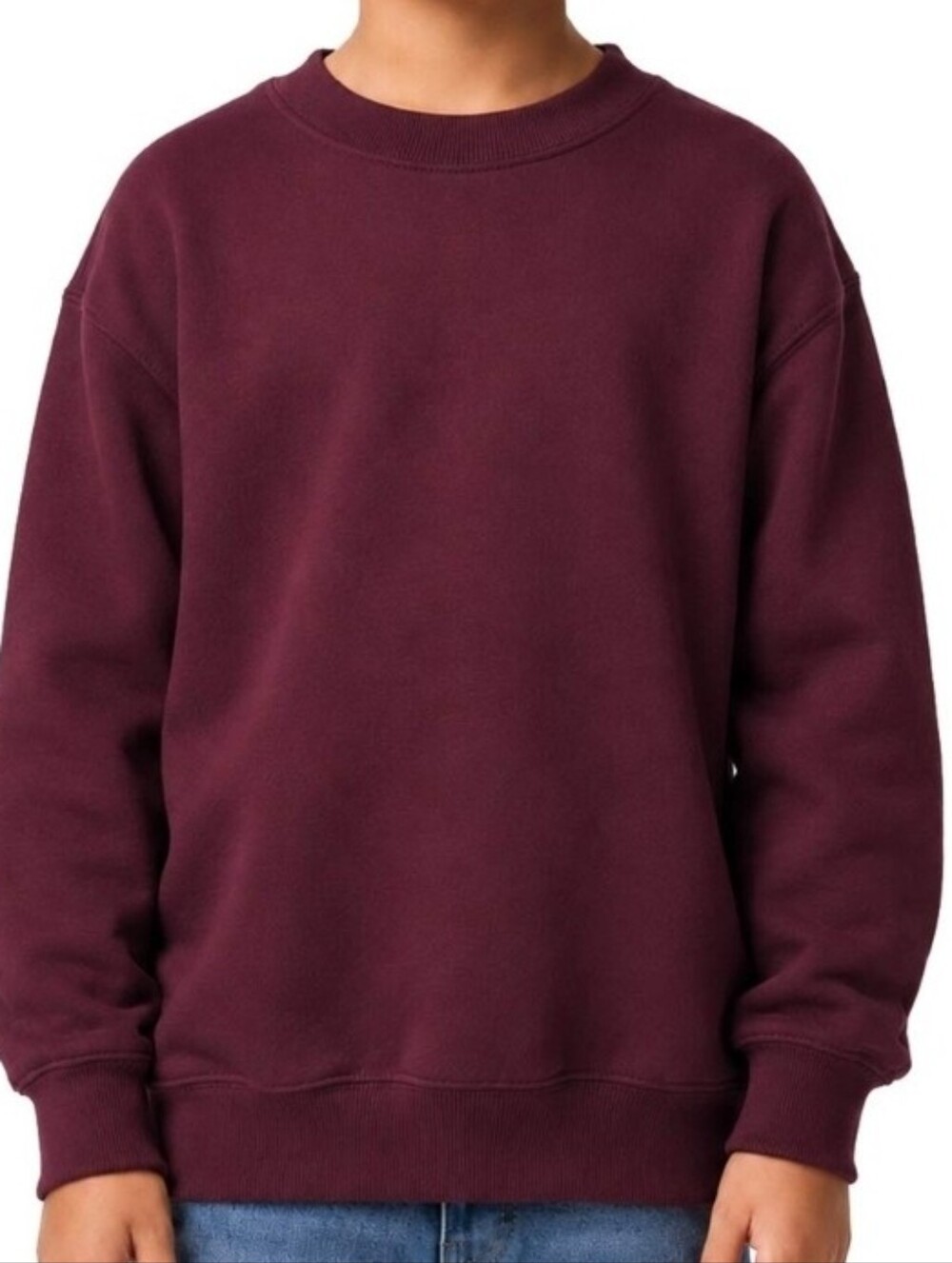 First Wave Maroon Speckled Pullover Sweatshirt with Dark Trim